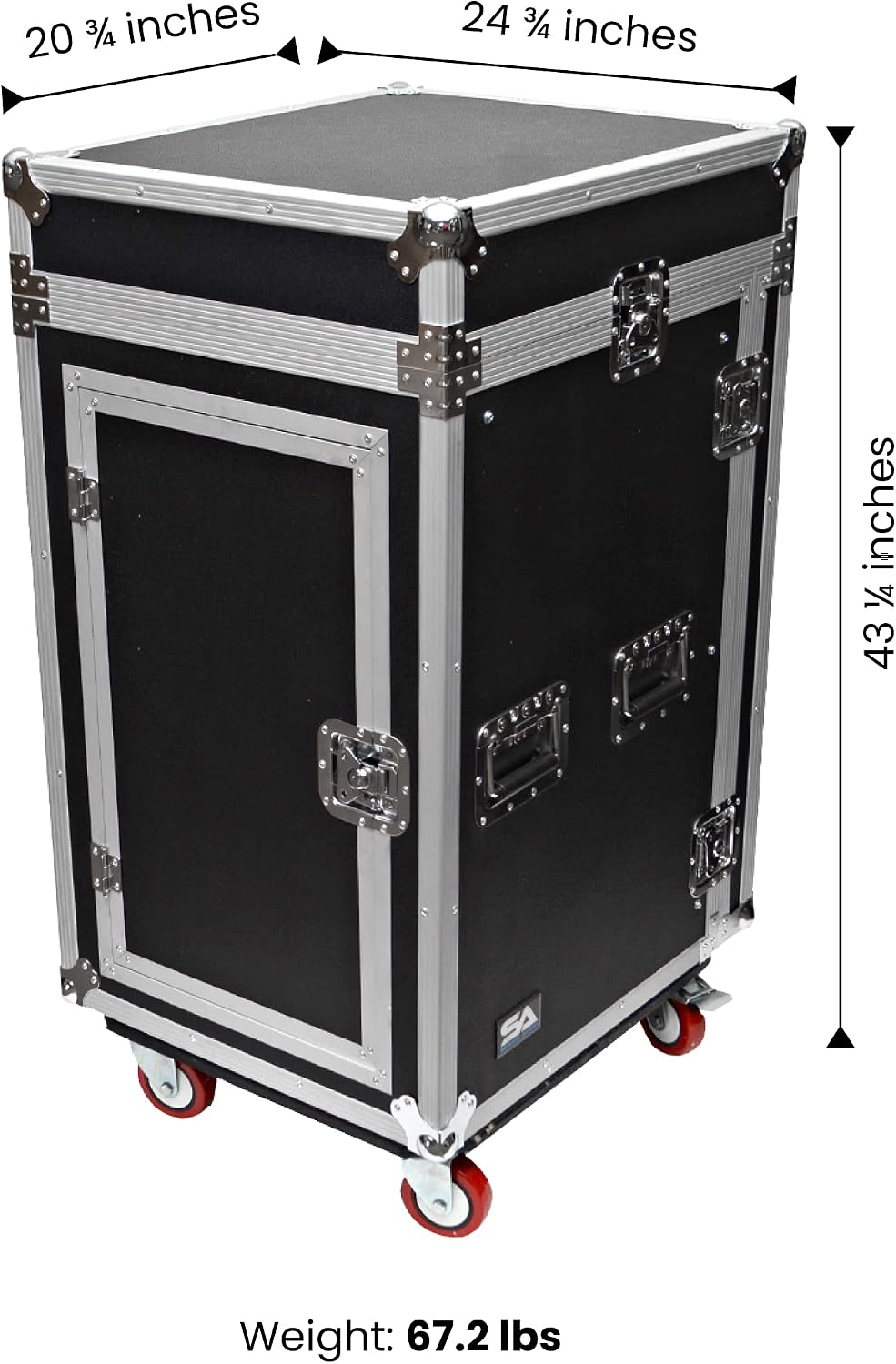 Seismic Audio Speakers 12 Space Rack Case with Slant Mixer Top and Casters, PA/DJ Pro Audio Road Case