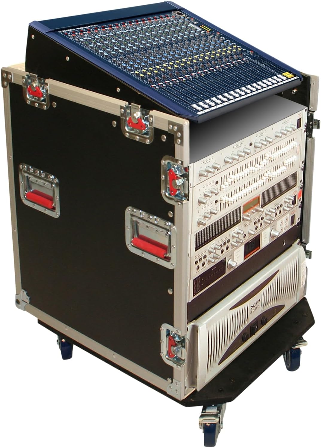 Gator Cases G-Tour Audio Road Rack with Heavy-Duty Casters and Tour Grade Hardware, 12U Top and 12U Side (G-TOUR-GRC12X12)