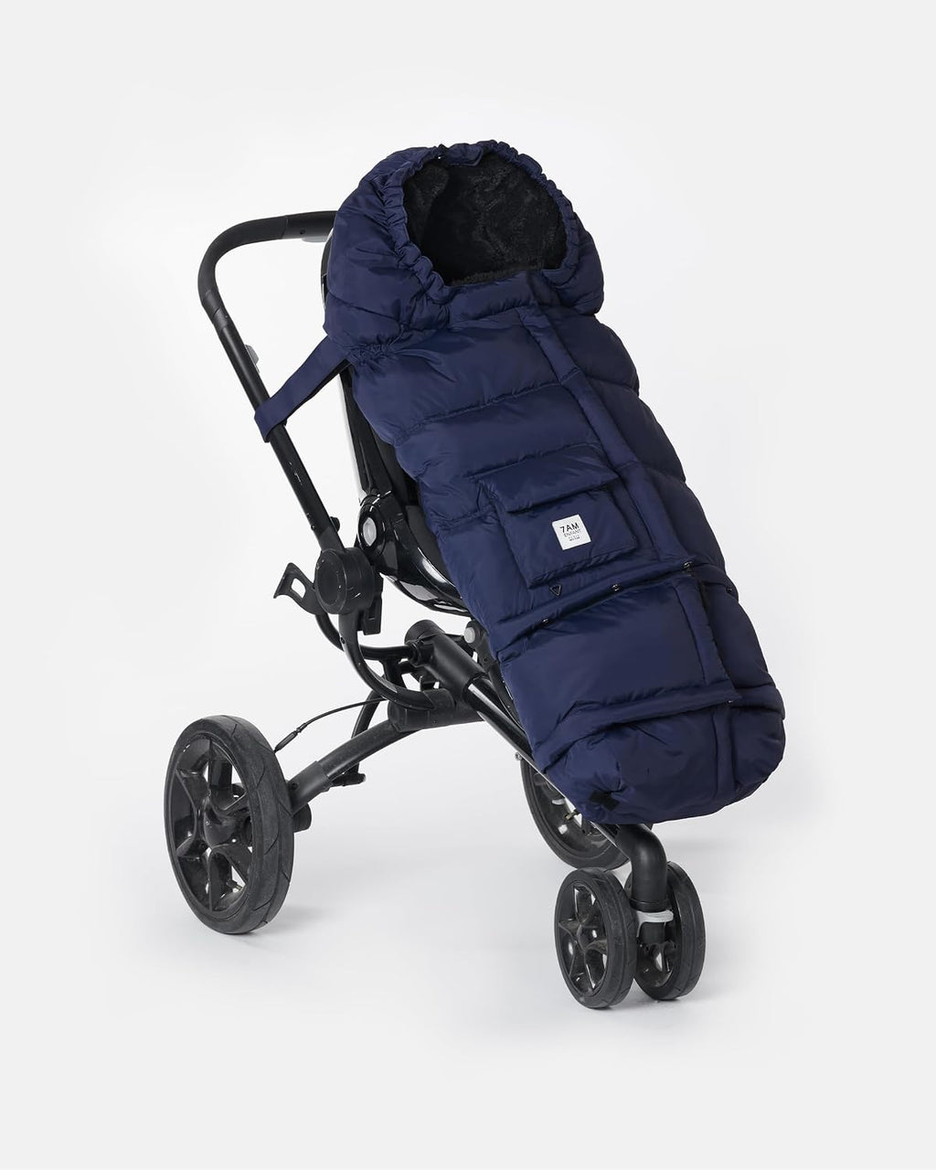 7AM Enfant Stroller & Carseat Footmuff - Adjustable Winter Car Seat & Stroller Zipper Blanket for Boy & Girl, Multi Purpose Fleece Lined Warm Hooded Sleeping Bag for Baby (Navy)