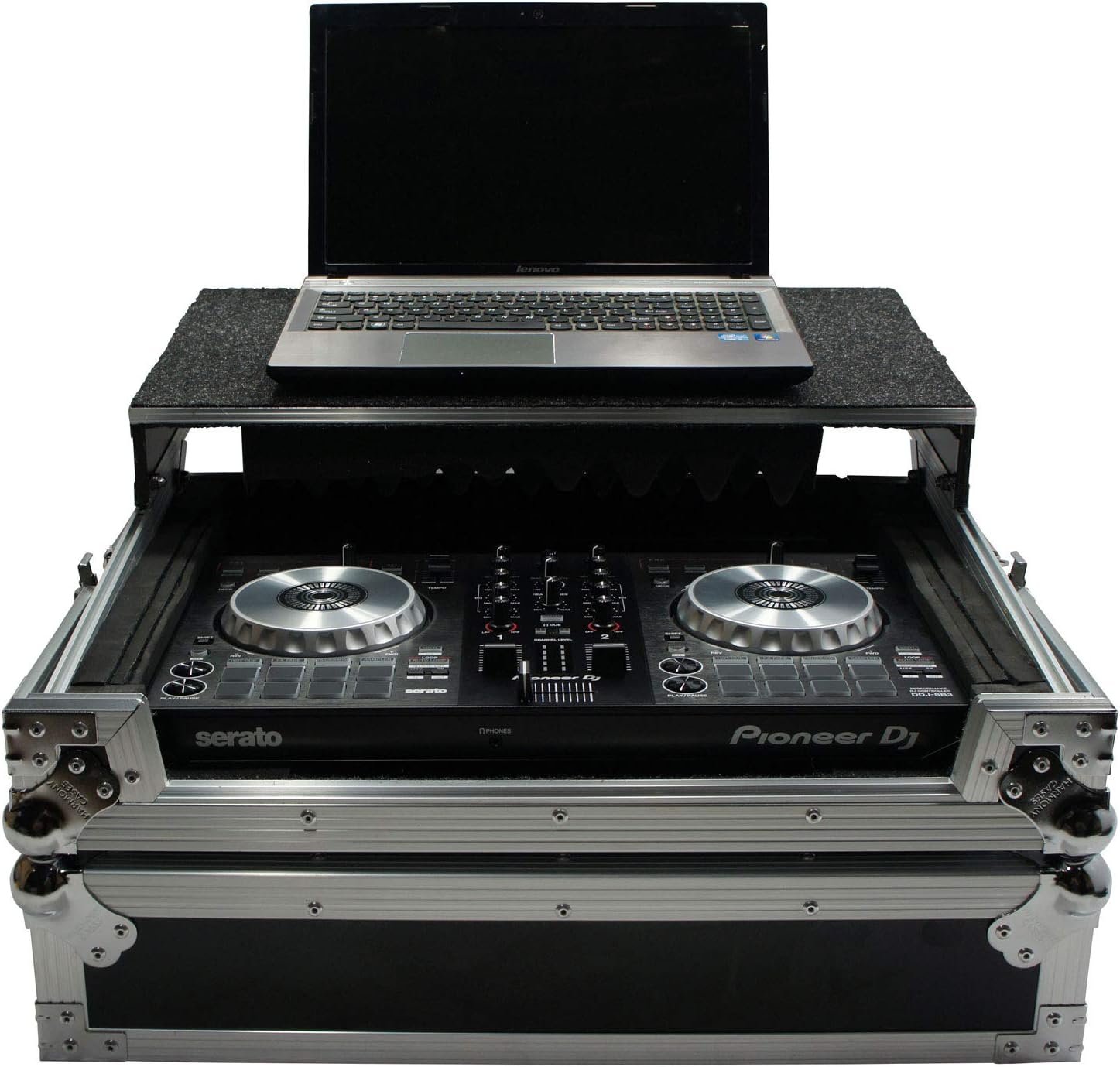 Harmony Audio HCMINILT Flight Glide Laptop Stand Road DJ Case Compatible with Traktor Kontrol S4