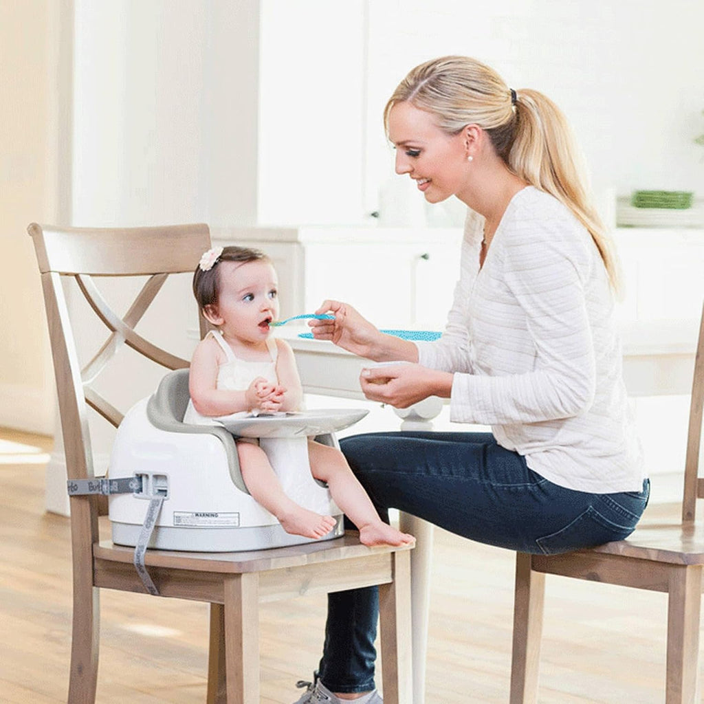 Bumbo 2 Pack 3-in-1 Multi-Seat for 6 to 36 Months, Travel Baby Feeding and Play Floor Seat, All-in-One Portable Booster with Tray & Toddler High Chair, Taupe