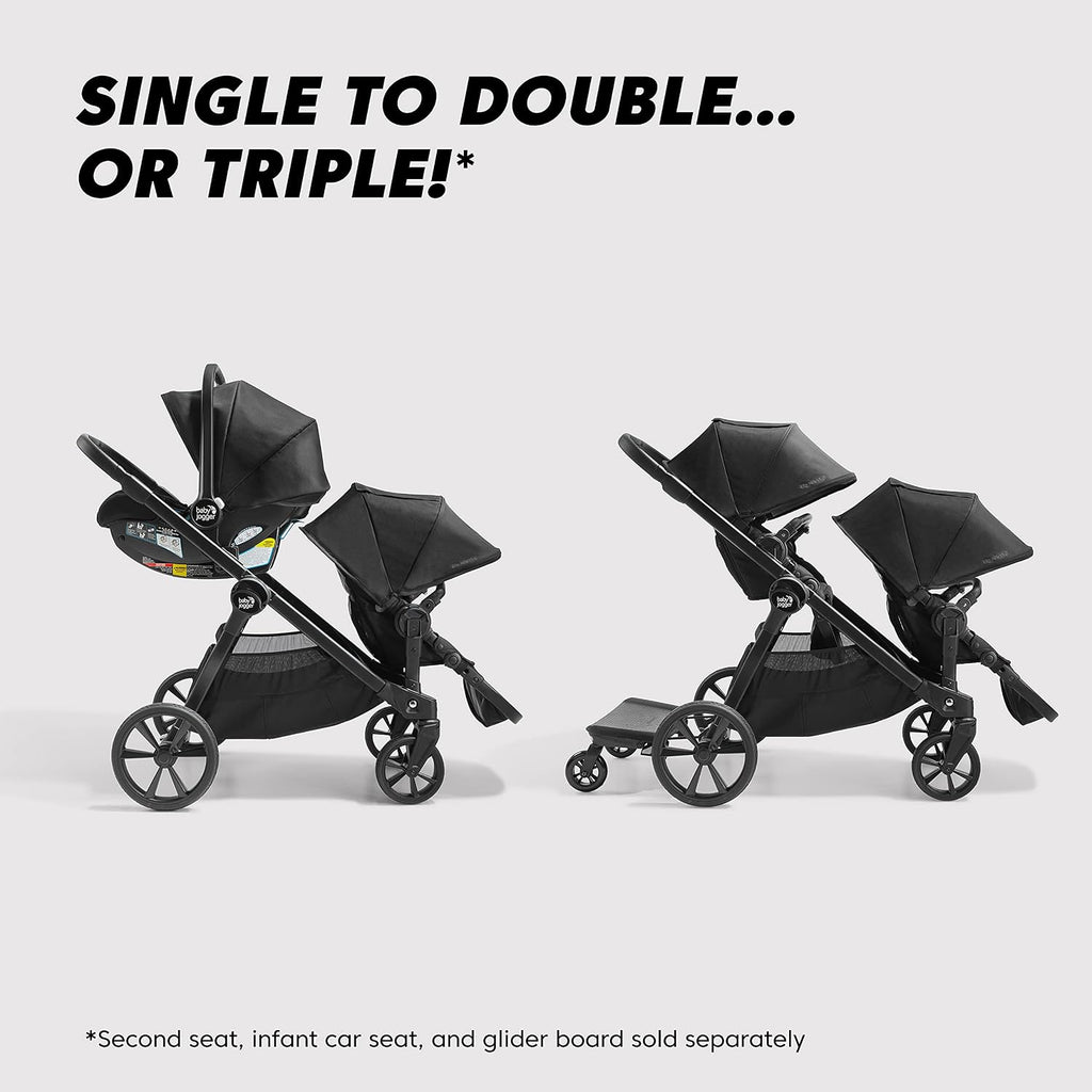 Baby Jogger City Select 2 Single-to-Double Modular Stroller Eco Collection Harbor & Tencel Grey