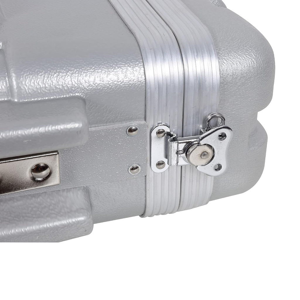 Crossrock Stackable 2U Rack Case, Strong Molded with Heavy Duty Hardware, Standard 19.25' Depth-Silver(CRA8602USL)