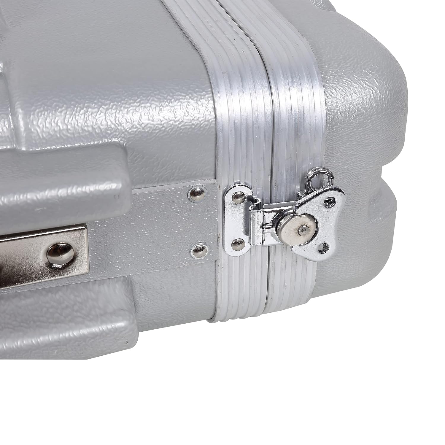 Crossrock Stackable 2U Rack Case, Strong Molded with Heavy Duty Hardware, Standard 19.25' Depth-Silver(CRA8602USL)