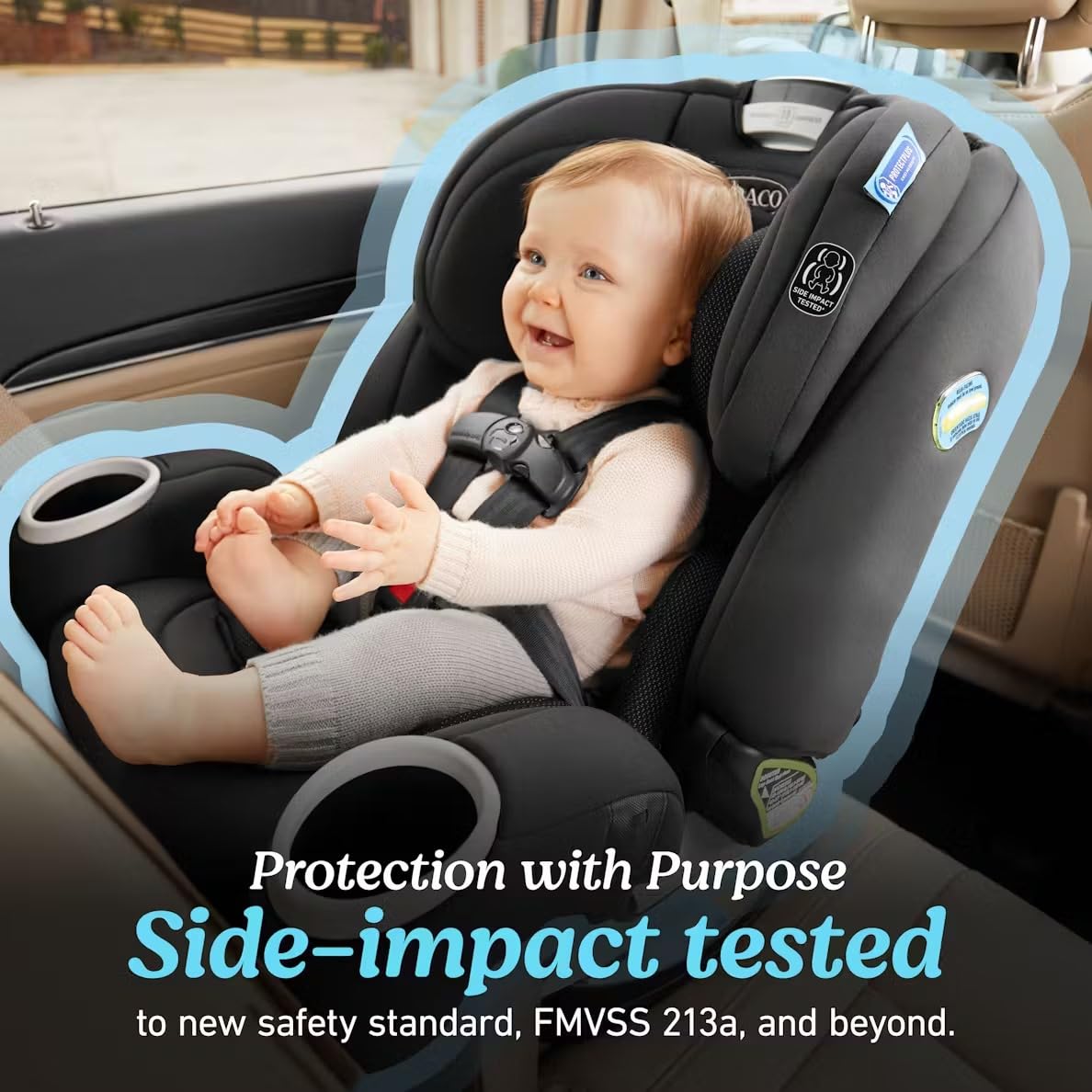 Graco 4Ever DLX SnugLock 4 in 1 Car Seat | Infant to Toddler Car Seat, Featuring Easy-Install SnugLock Technology, Leila