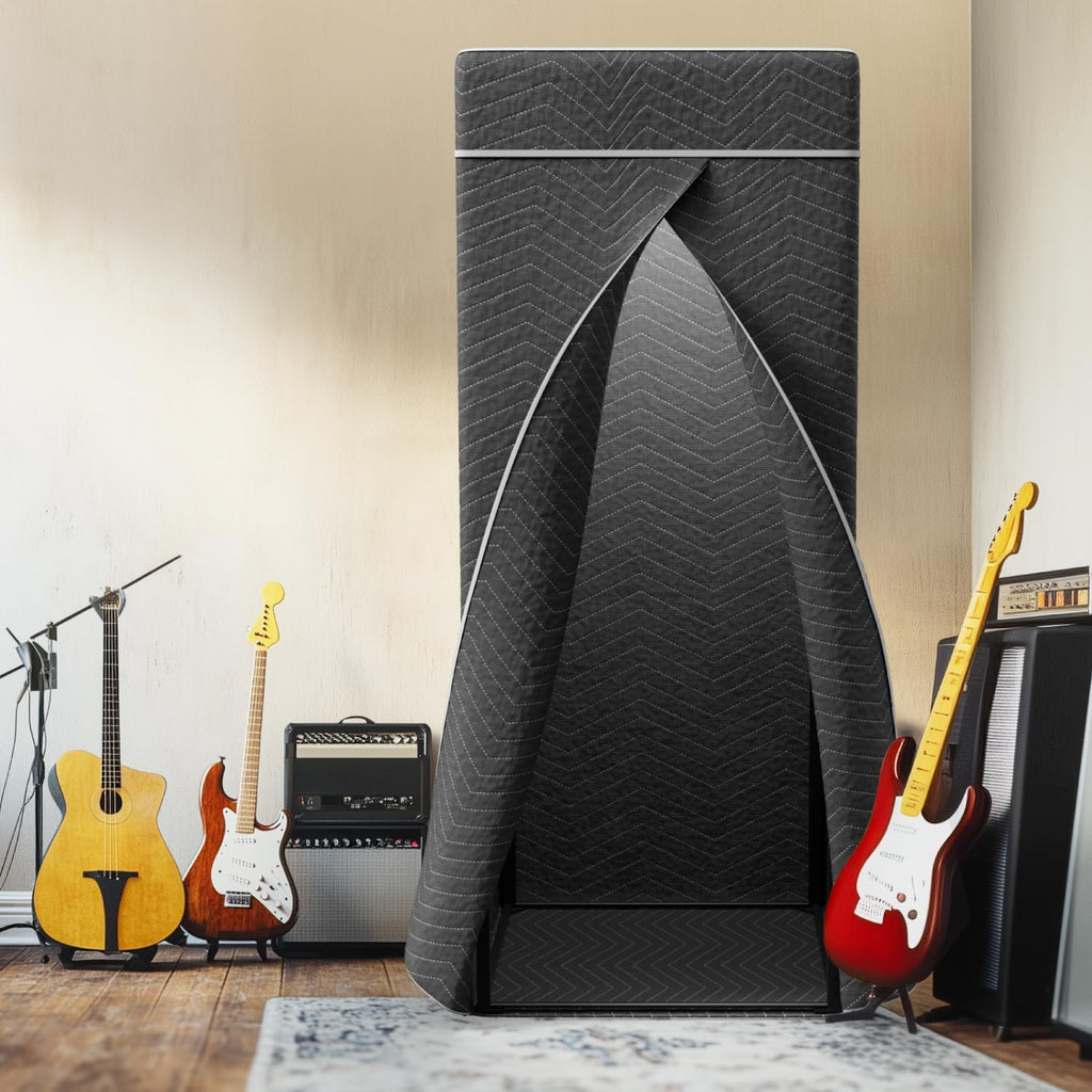Portable Recording Booth, Foldable with Travel Bag for Echo-Free Studio-Quality Sound, Complete Home Recording Studio Soundproof Vocal Booth Ideal for Voiceovers, Podcasts and Music
