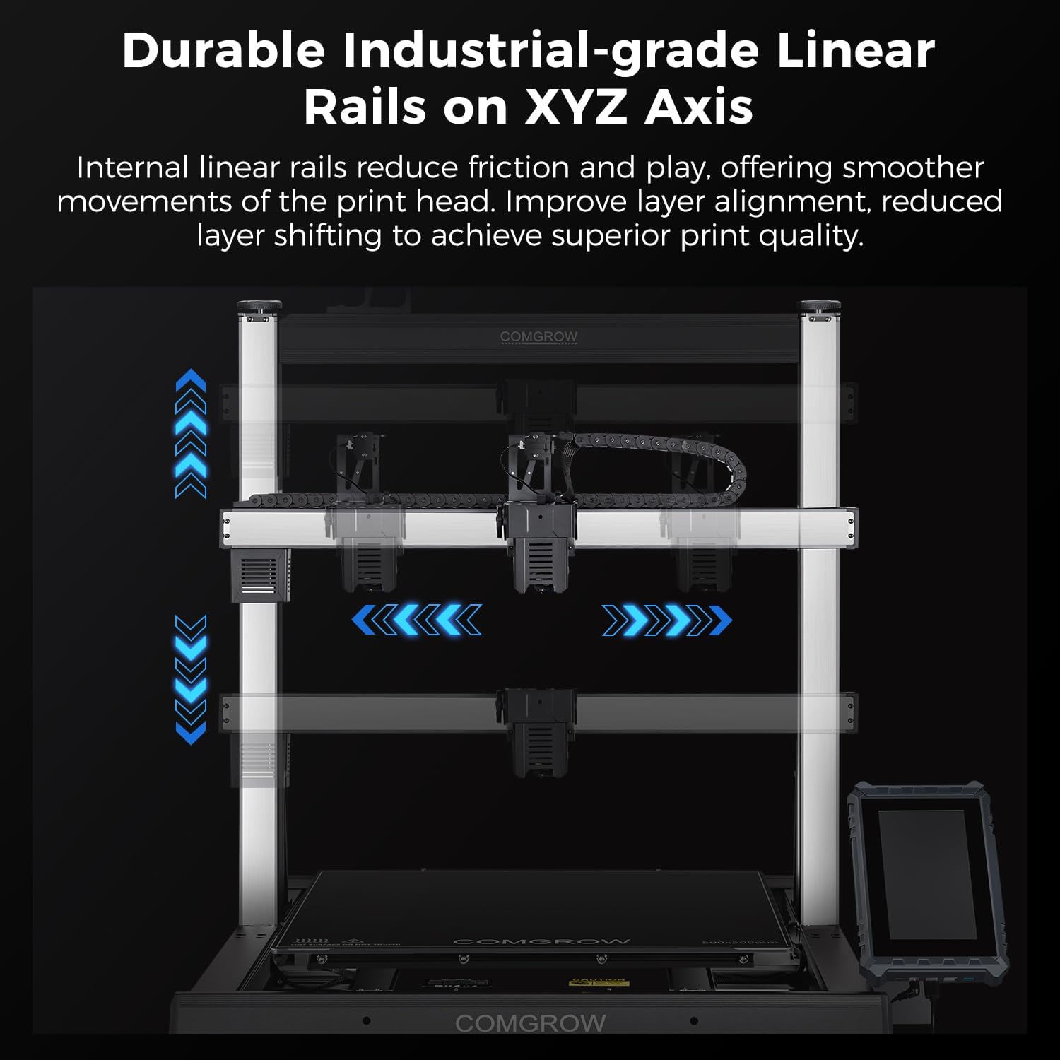 Sovol T500 3D Printer Max Speed up to 500mm/s, Upgraded with 7'' Klipper Touch Screen 300℃ High Temp Hotend 95% Pre-Assembly 49-Point Auto Leveling 19.68 * 19.68 * 19.68in
