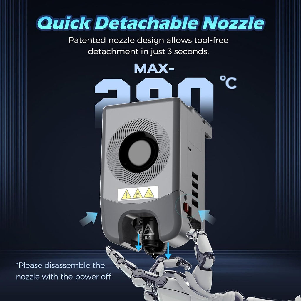 FLASHFORGE Adventurer 5M Nozzle, All Sizes 4-Pack Nozzle Set, 280℃ High Flow 32mm³/s Nozzle for Stable High-Speed Printing, Adventurer 5M Pro Hotend, 3S Quick-Detachable Nozzle