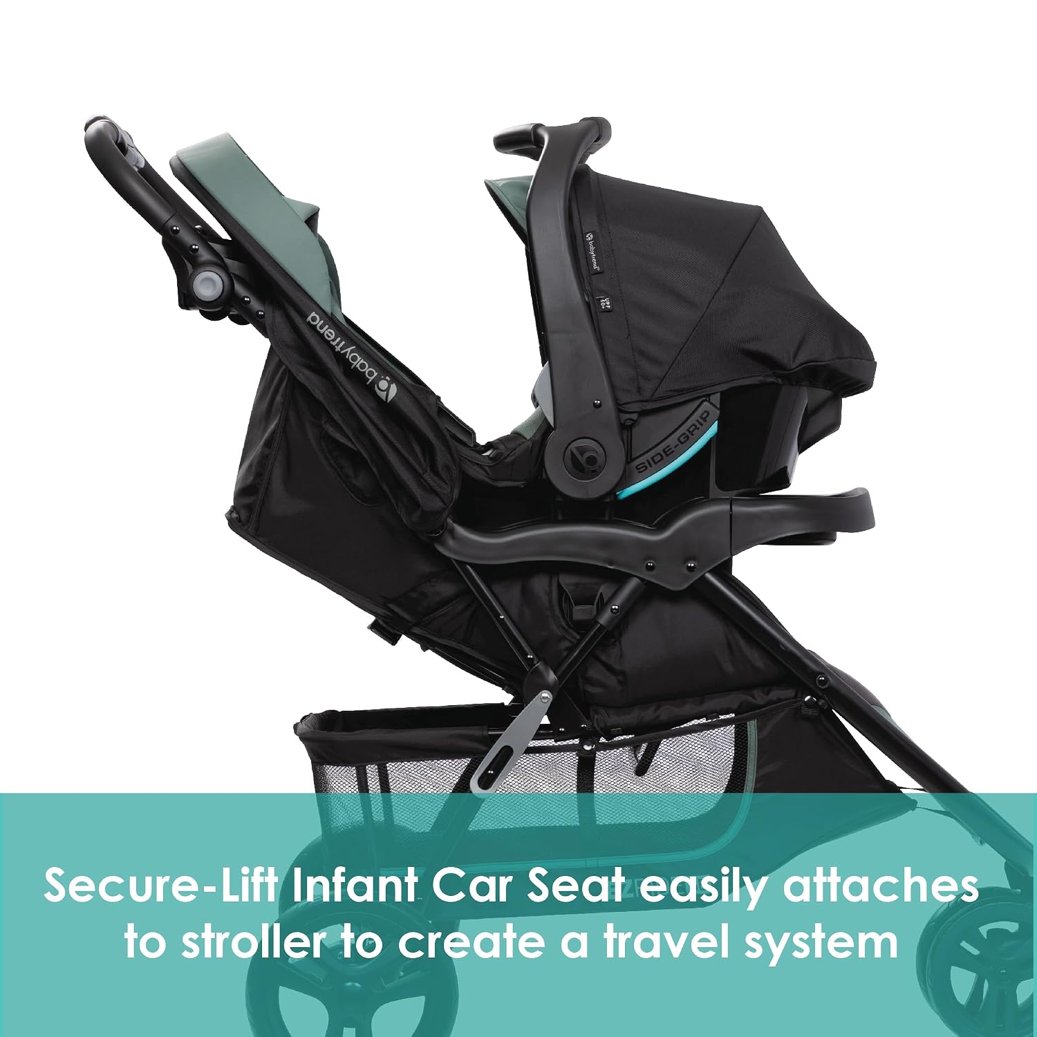 Baby Trend EZ Ride SE Travel System with Secure-Lift Infant Car Seat, Dash Sage