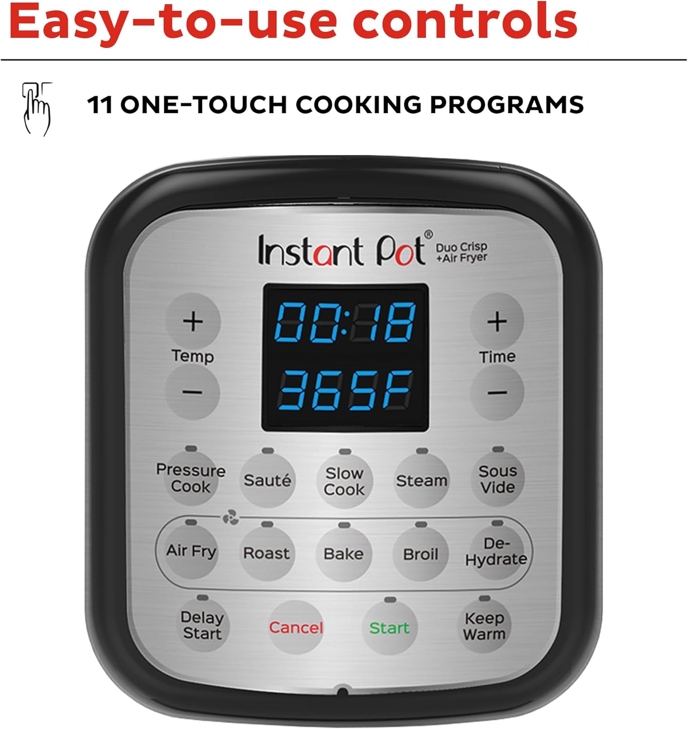 Instant Pot Duo Crisp 11-in-1 Air Fryer and Electric Pressure Cooker Combo with Multicooker Lids that Air Fries, Steams, Slow Cooks, Sautés, Dehydrates, & More, Free App With Over 800 Recipes, 6 Quart