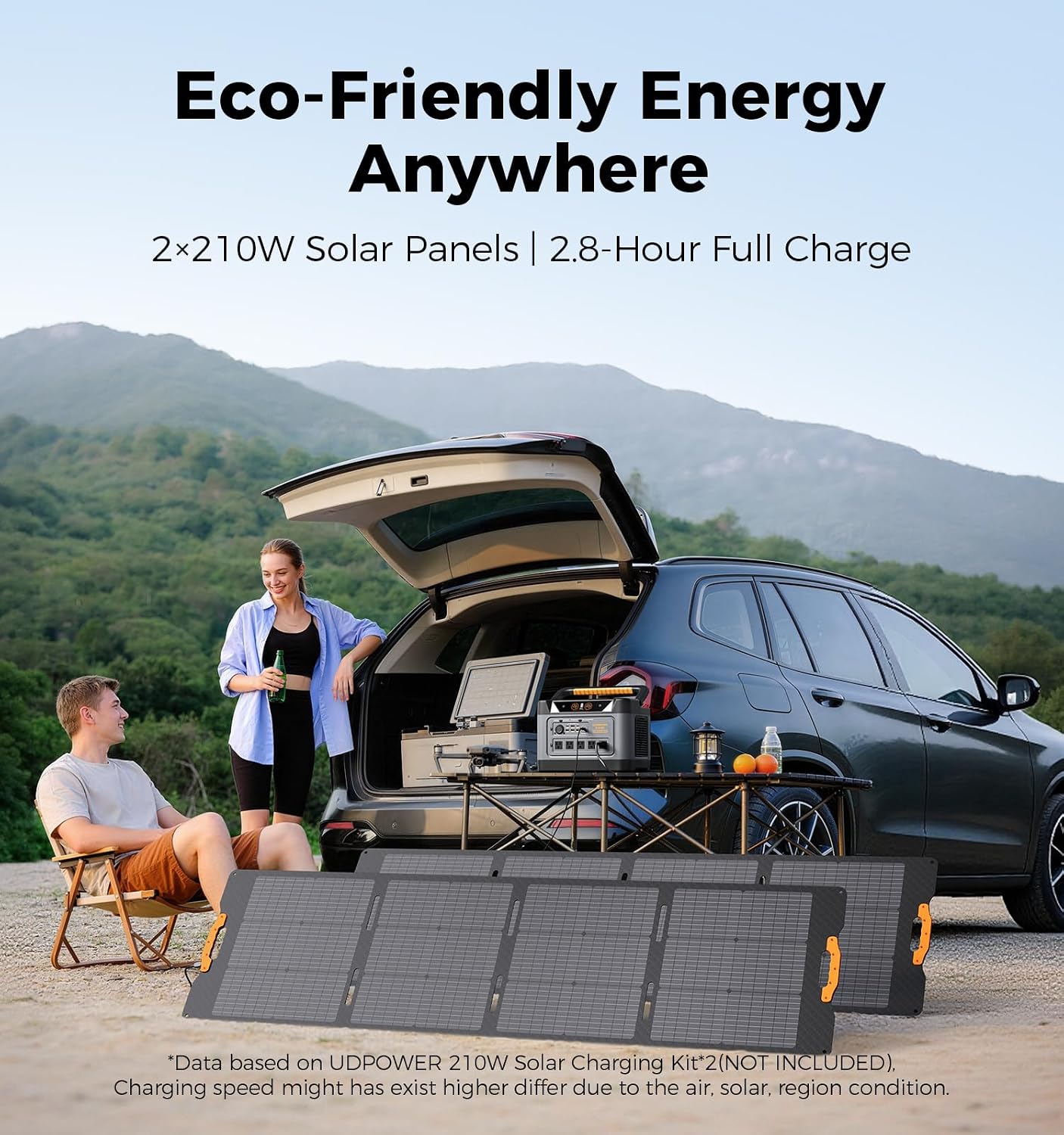 UDPOWER S1200 Portable Power Station(Solar Panel Option) | 1200W (1800W Surge) Pure Sine Wave AC + Max 400W Solar Input | UPS Backup for Home, RV & Emergencies | UL2743 Certified (UDS1200)