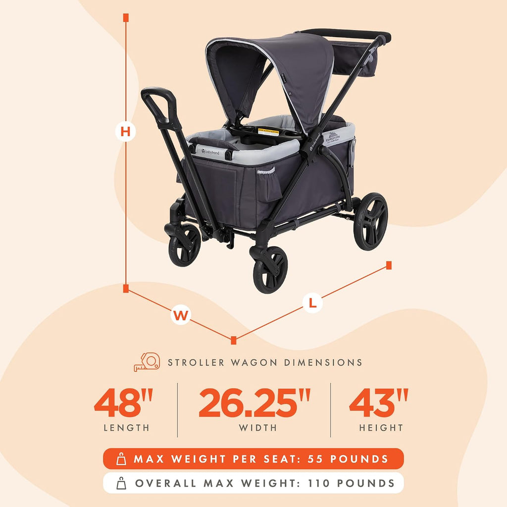 Baby Trend Expedition Stroller Wagon, Liberty Midnight