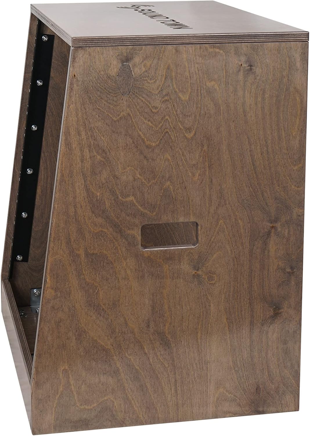 Sound Town DIY Solid Baltic Birch Plywood Slanted 12U Studio Rack, Weathered Brown, Rubber Feet, Casters (SDRK-12TB)