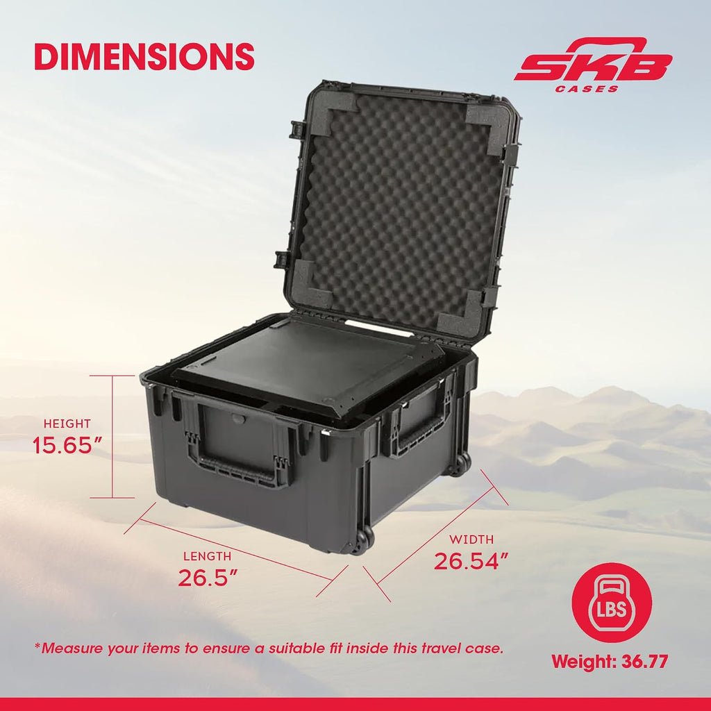 SKB iSeries 6U Fly Rack, Waterproof Polypropylene Hard Case with Durable Latches for Travel and Storage, Ideal for Musicians, 20 Inch, Black
