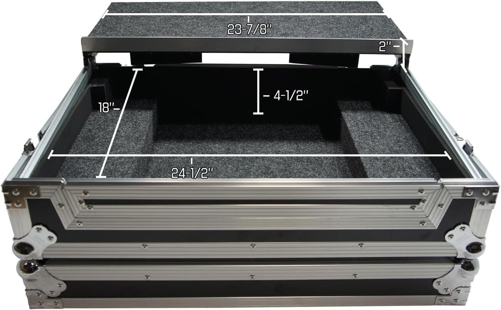 Harmony Audio HCXDJRRLT Flight Angle Glide Laptop Stand DJ 1U Rack Case Compatible with Pioneer XDJ-RR