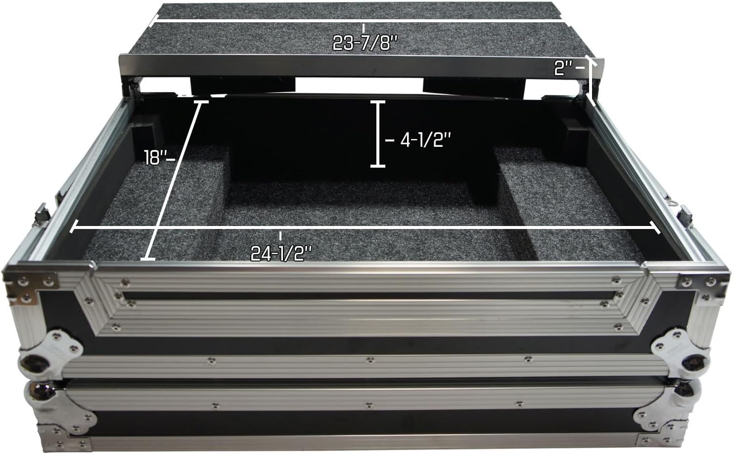 Harmony Audio HCXDJRRLT Flight Angle Glide Laptop Stand DJ 1U Rack Case Compatible with Pioneer XDJ-RR