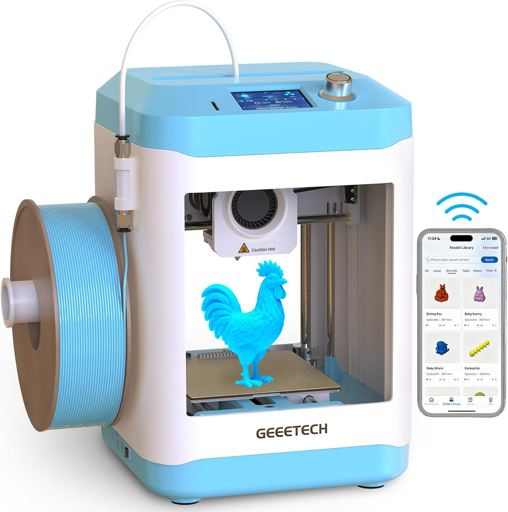 Geeetech Smart 3D Printer for Kids and Beginners, WiFi Mini 3D Printers with App Control, High Speed and Quality Printing, Fully Assembled and Auto Leveling, Designed for Home, School and Office