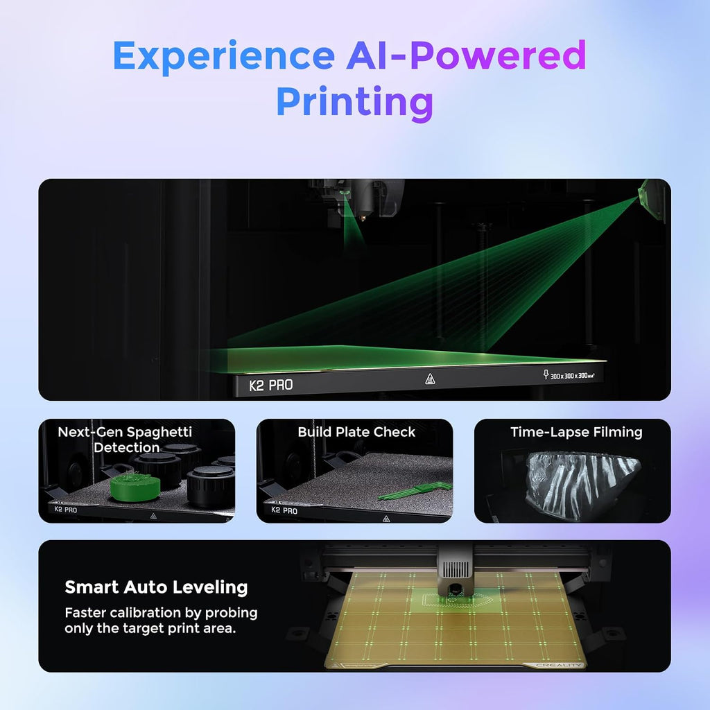 Creality Official K2 Pro Combo(A) 3D Printer, Multi-Color Printing with CFS, 600mm/s High-Speed, AI Cameras, Full Auto-Leveling, Dual Z-Axis, 300x300x300mm Build Volume