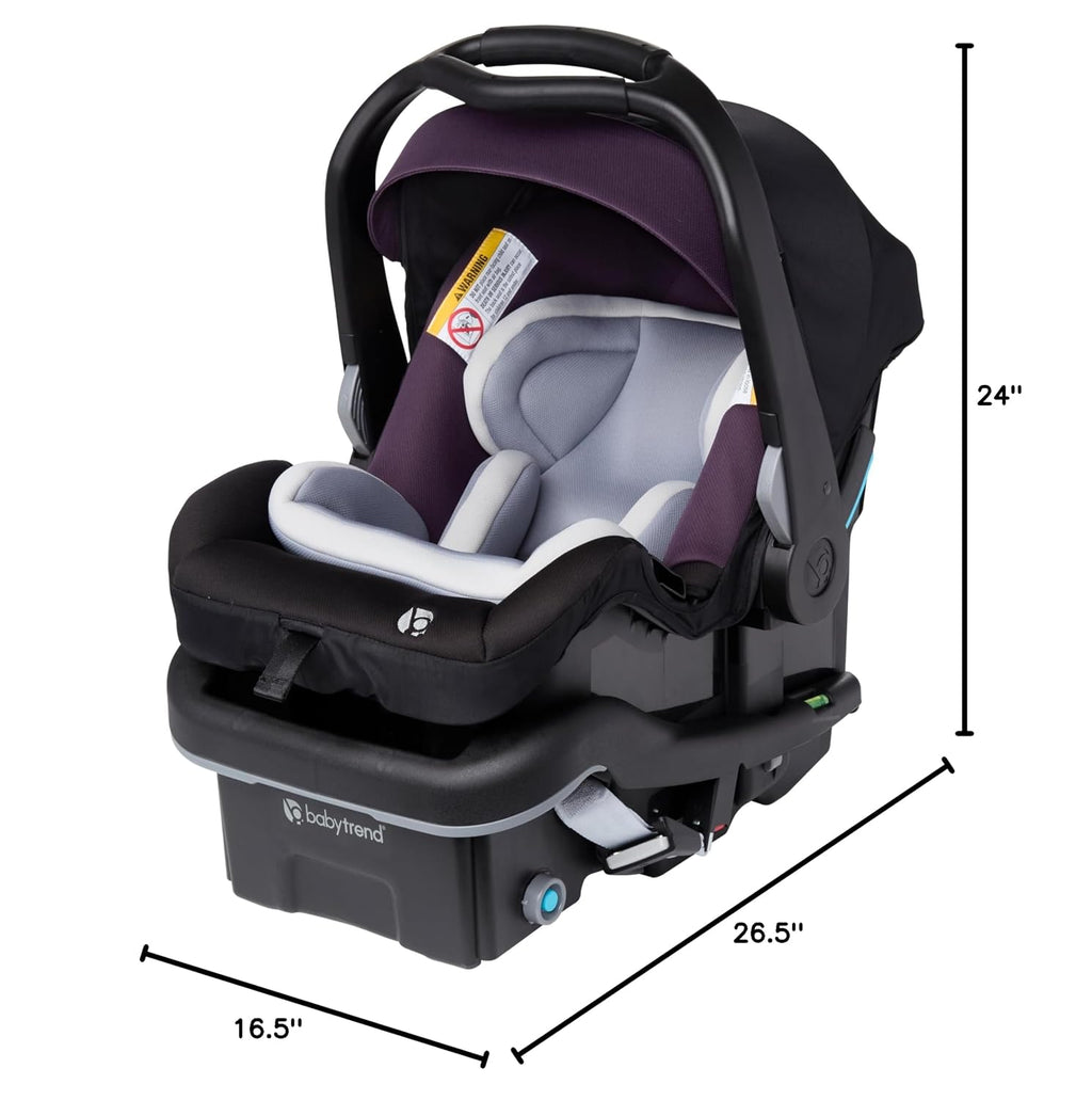 Baby Trend Secure-Lift Infant Car Seat, Dash Plum – Compact Lightweight Carrier, Infant Comfort Cushioning, Adjustable Harness Fit