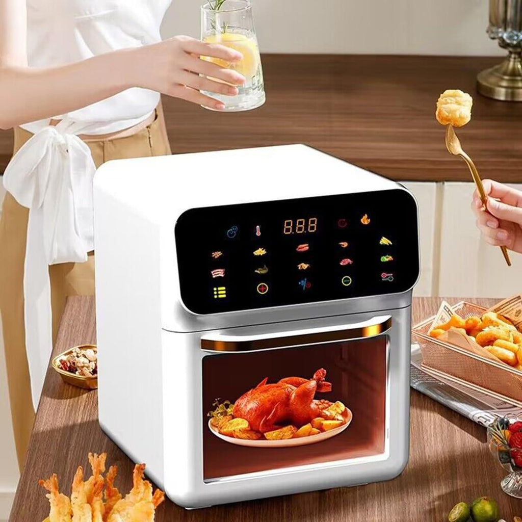 Air Fryer, Smart 11-In-1 Air Fryer Toaster Oven Combo with Grill, Digital Convection Oven Countertop Airfryer Fit，Bake, Roast, Reheat, Broil, Dehydrate, Easy Clean(White)