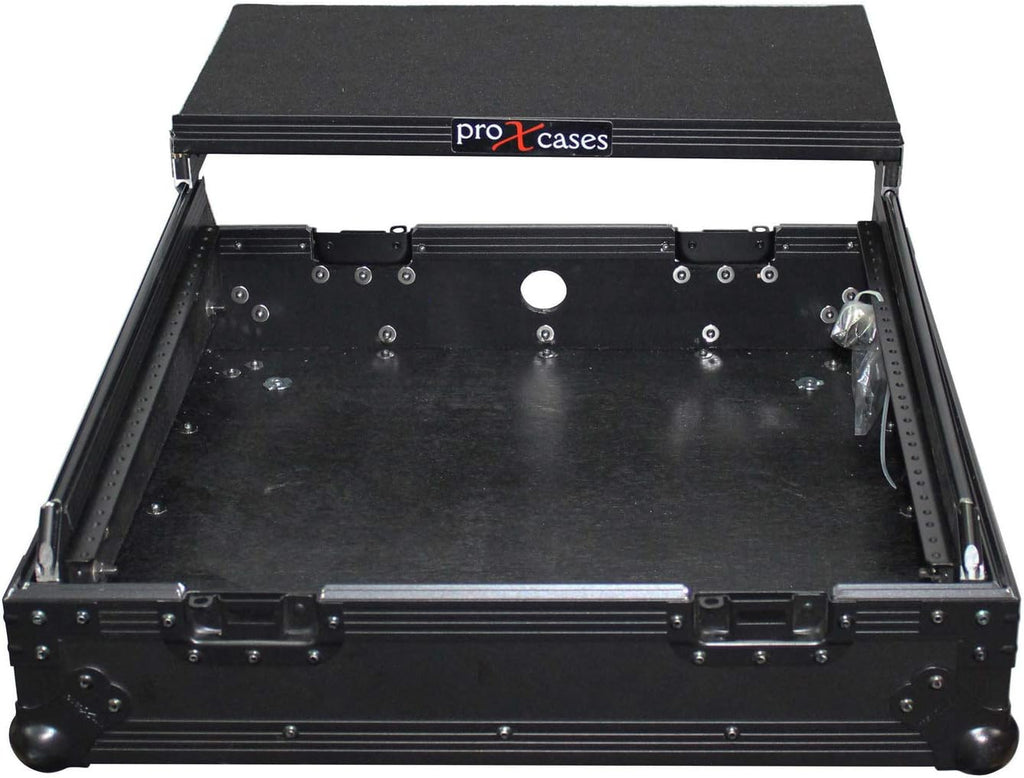 ProX 10U Top Mount 19' Slanted Black on Black Mixer Case - XS-19MIXLTBL