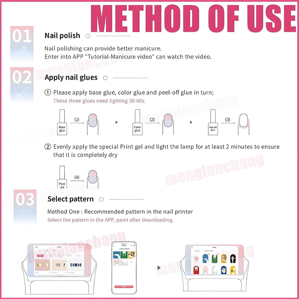 3d Smart Nail Printer | Digital Mobile Nail Art Printer Machine W/Touch Screen| Portable Nail Painting Machine Support Wifi/Diy/Usb(2400dpi High-Definition) | 10s Painting For Girls' Home Nails