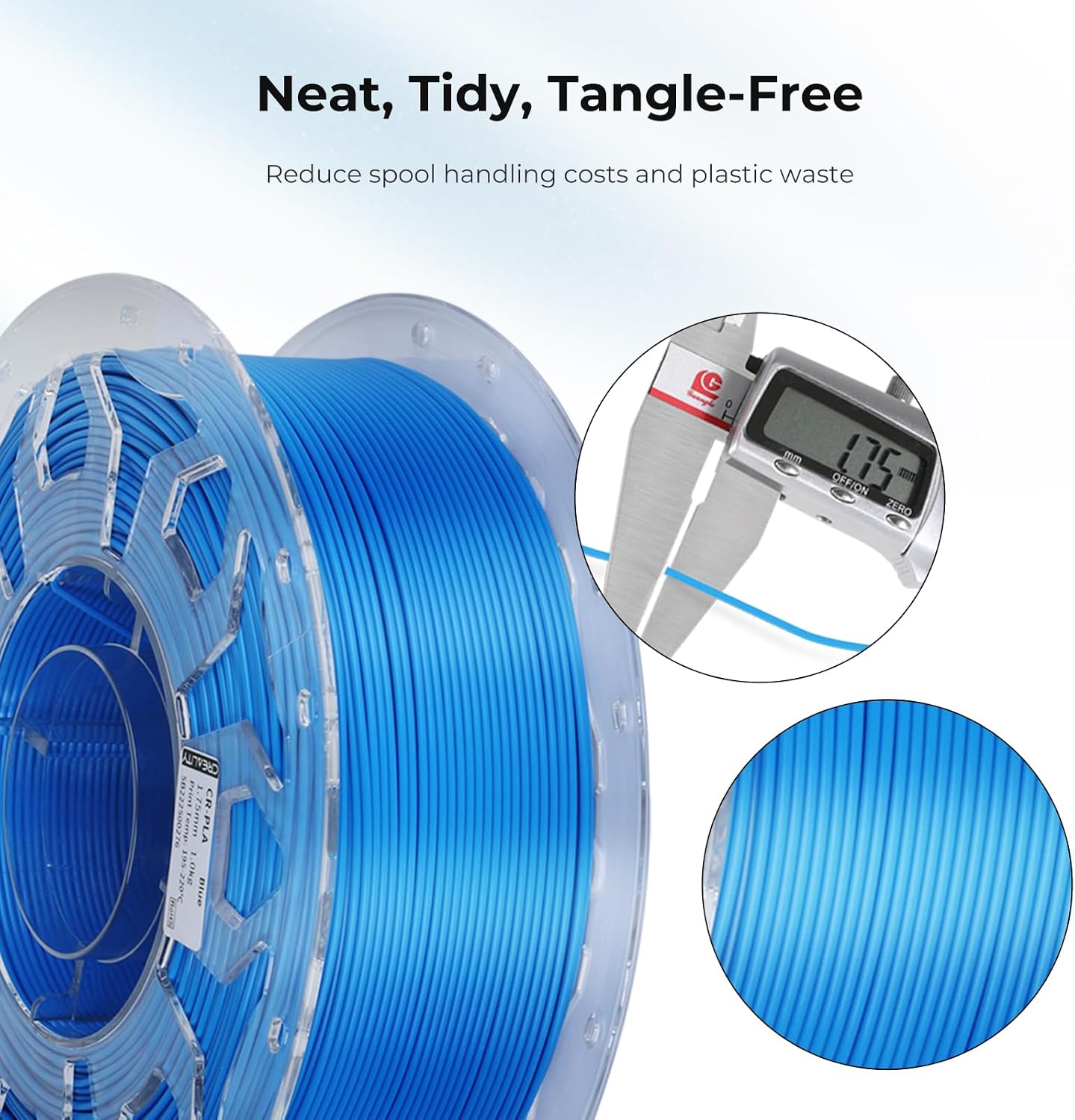 Creality PLA Filament 1.75mm Fluorescent Green, 3D Printer Filament 1kg (2.2lbs) Spool, High Toughness & Warp-Free, Dimensional Precision ±0.03mm, Printing Filament for All FDM 3D Printers