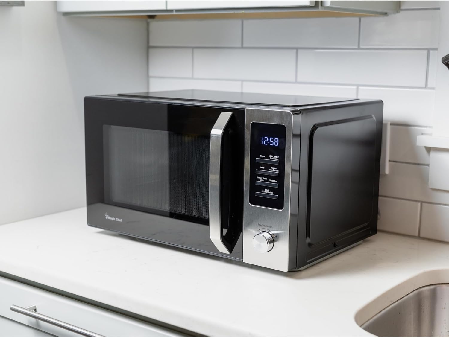 1.0 cu. ft. Countertop Microwave in Stainless and Black with Air Fryer