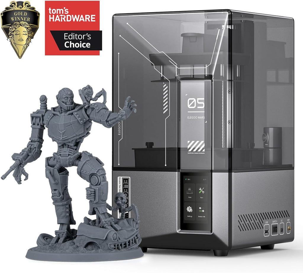 ELEGOO Mars 5 Ultra 9K MSLA Resin 3D Printer, Smart Mechanical Sensor, Fast Printing Up to 150mm/h, AI Camera, WiFi Cluster Printing, Automatic Leveling, Large Printing Size 6.04 * 3.06 * 6.49 inch