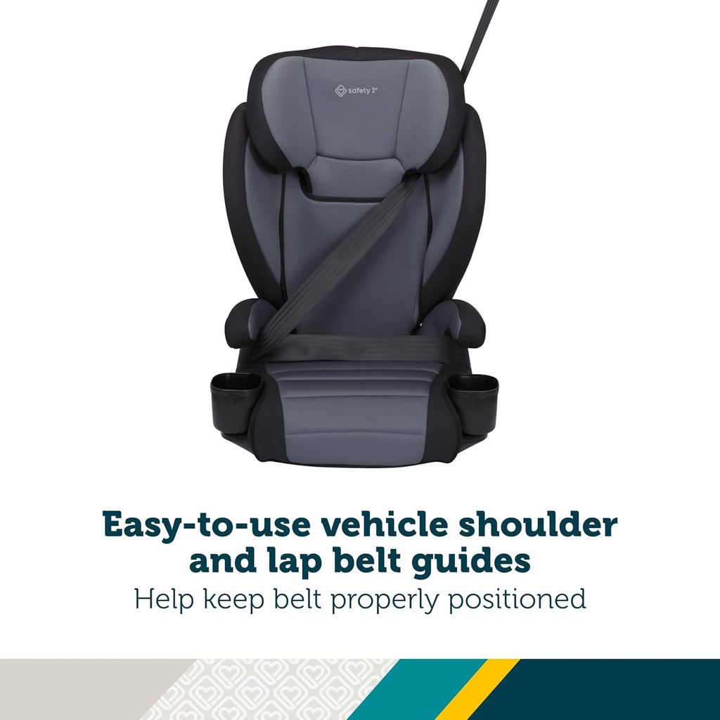 Safety 1st Grow and Go 2-in-1 Booster Car Seat with ComfortWings, Converts High-Back to Backless, 19' Wide, Fits 3 Across, Lightweight, Foldable, Easy-Clean, Cup Holders, 40-100 lbs, Sea Serpent