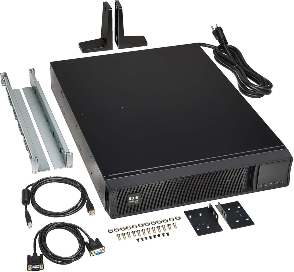 Eaton Tripp Lite Series SMART1000RMXL2U 1500VA Rack Mount UPS Battery Backup, Pure Sine Wave, 1000W, Extended Run & Network Card Option, 8 Outlets, 120V, AVR, Uninterruptible Power Supply