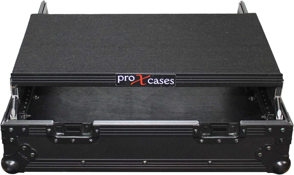ProX 10U Top Mount 19' Slanted Black on Black Mixer Case - XS-19MIXLTBL