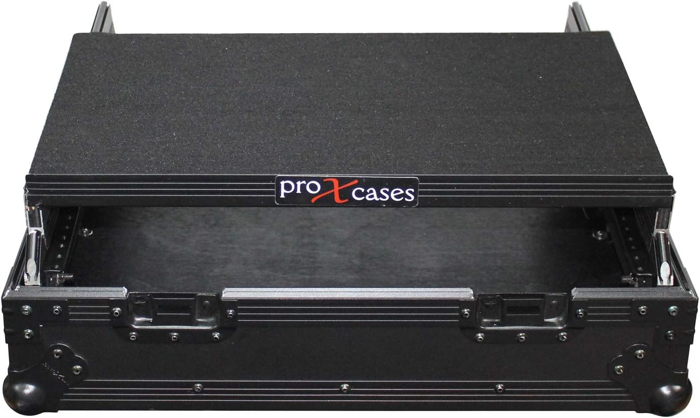 ProX 10U Top Mount 19' Slanted Black on Black Mixer Case - XS-19MIXLTBL