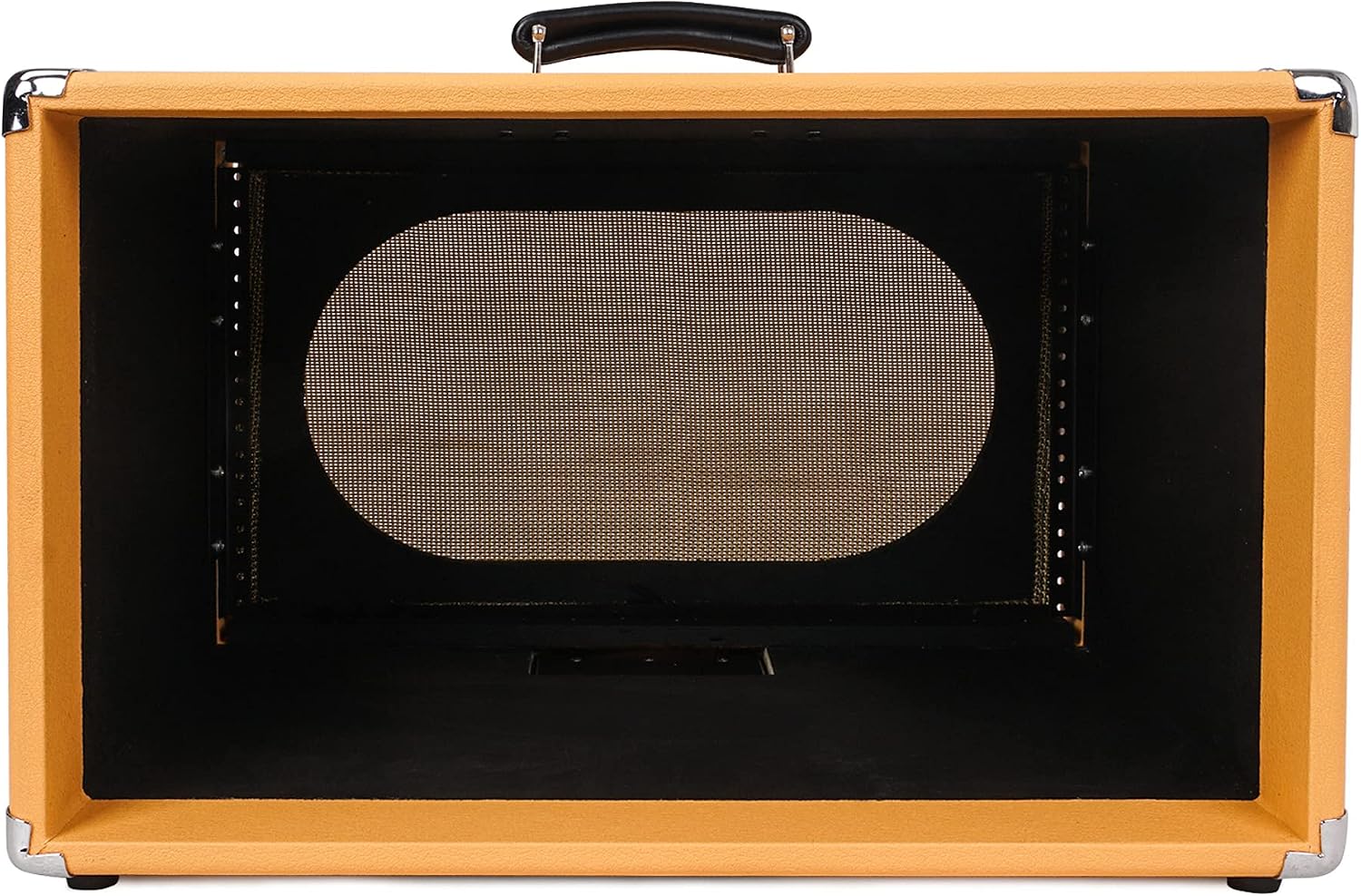 Sound Town Vintage 6U Amp Rack Case, 12.5' Depth with Rubber Feet, Dust Cover, Kickstand, Orange (STVRC-6OR)