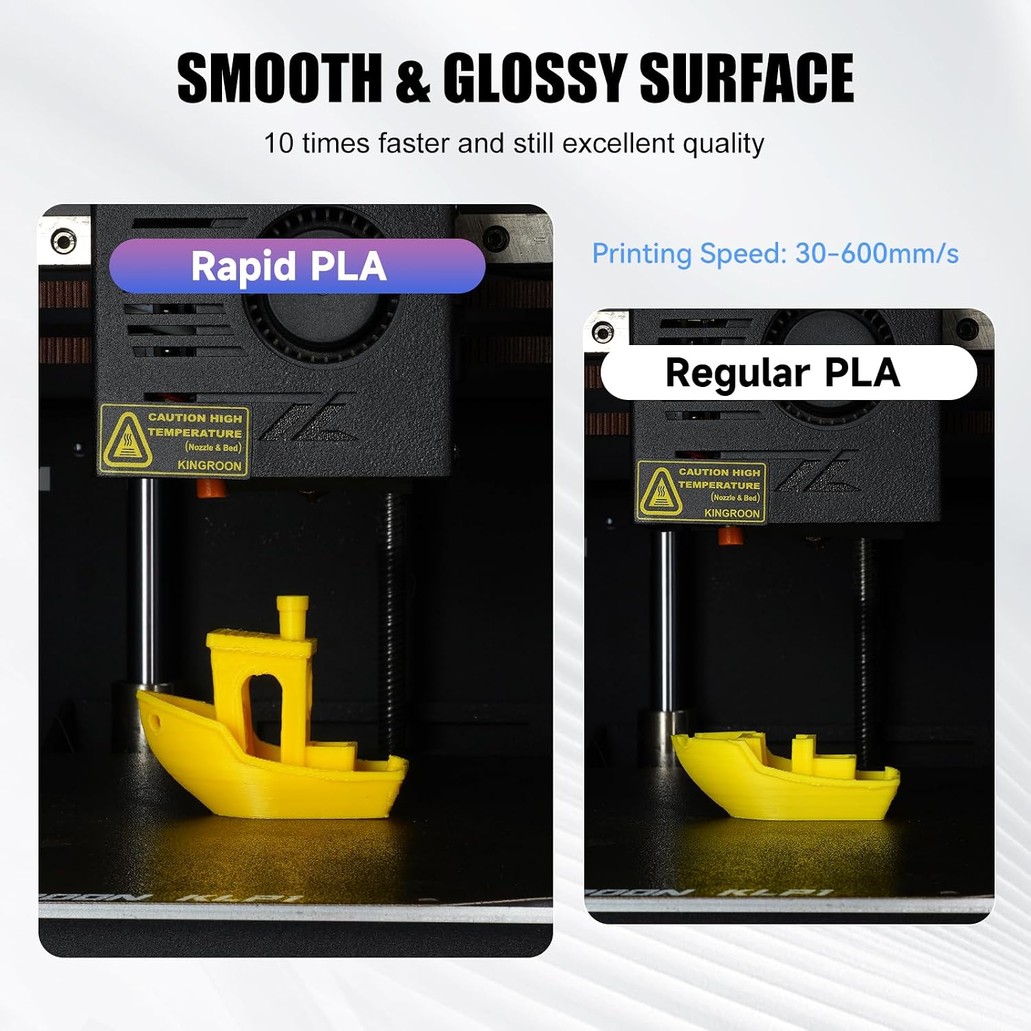 Kingroon High Speed PLA Bundle 3D Printer Filament 1.75mm, 3D Printer Rapid Filament for 30-600mm/s Hyper Printing Filament, Dimensional Accuracy +/- 0.03 mm, 10 kg Plastic Spool (22lbs（Mixed Colors）