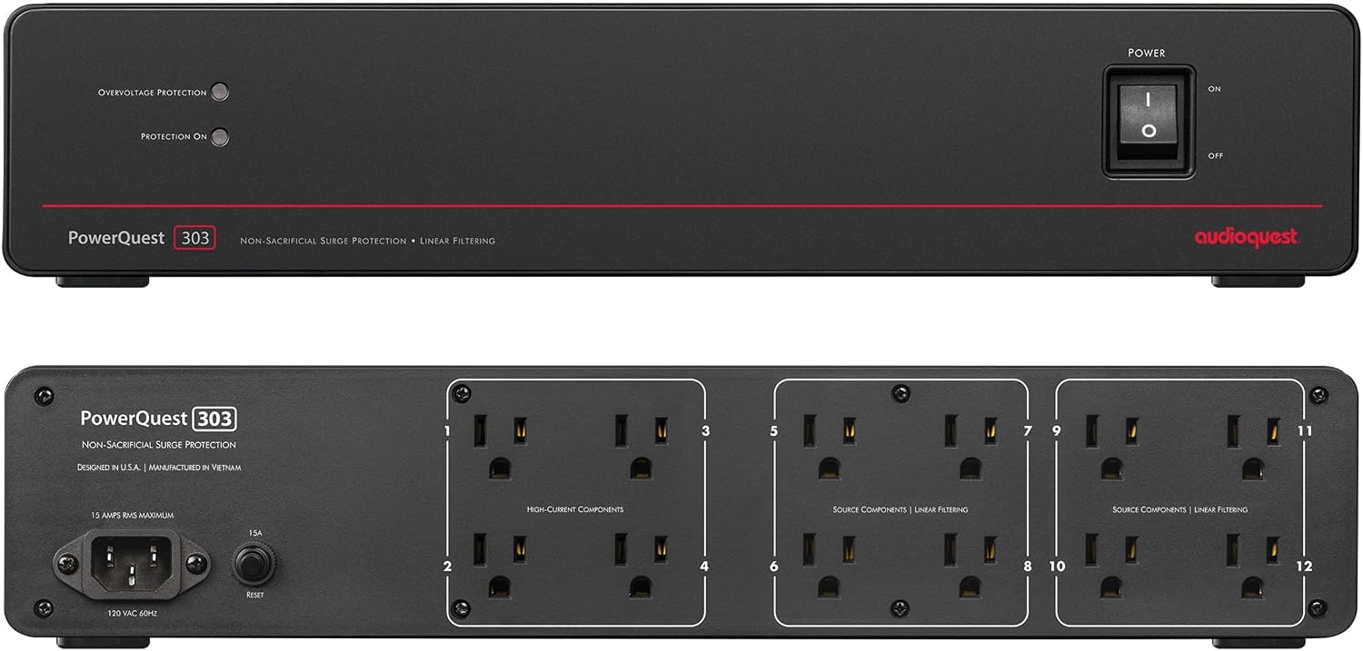 AudioQuest PowerQuest 303 12-Outlet Power Conditioner with Non-Sacrificial Surge Protection (North America)