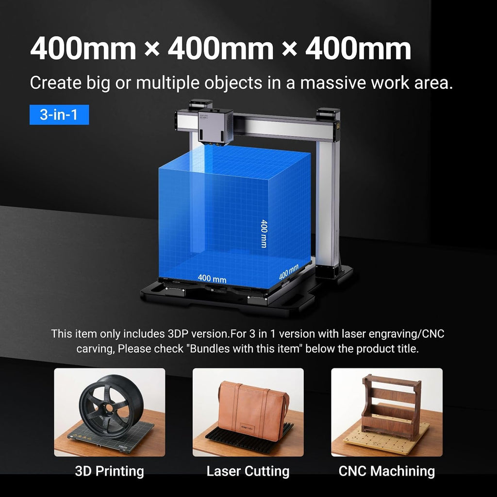 Snapmaker Artisan 3D Printer,Dual Extrusion 3D Printing,400x400x400mm Large Printing Size,Industrial-Grade Linear Rails Auto Bed Leveling,Quick Swap Modular Design,with 7' Touchscreen