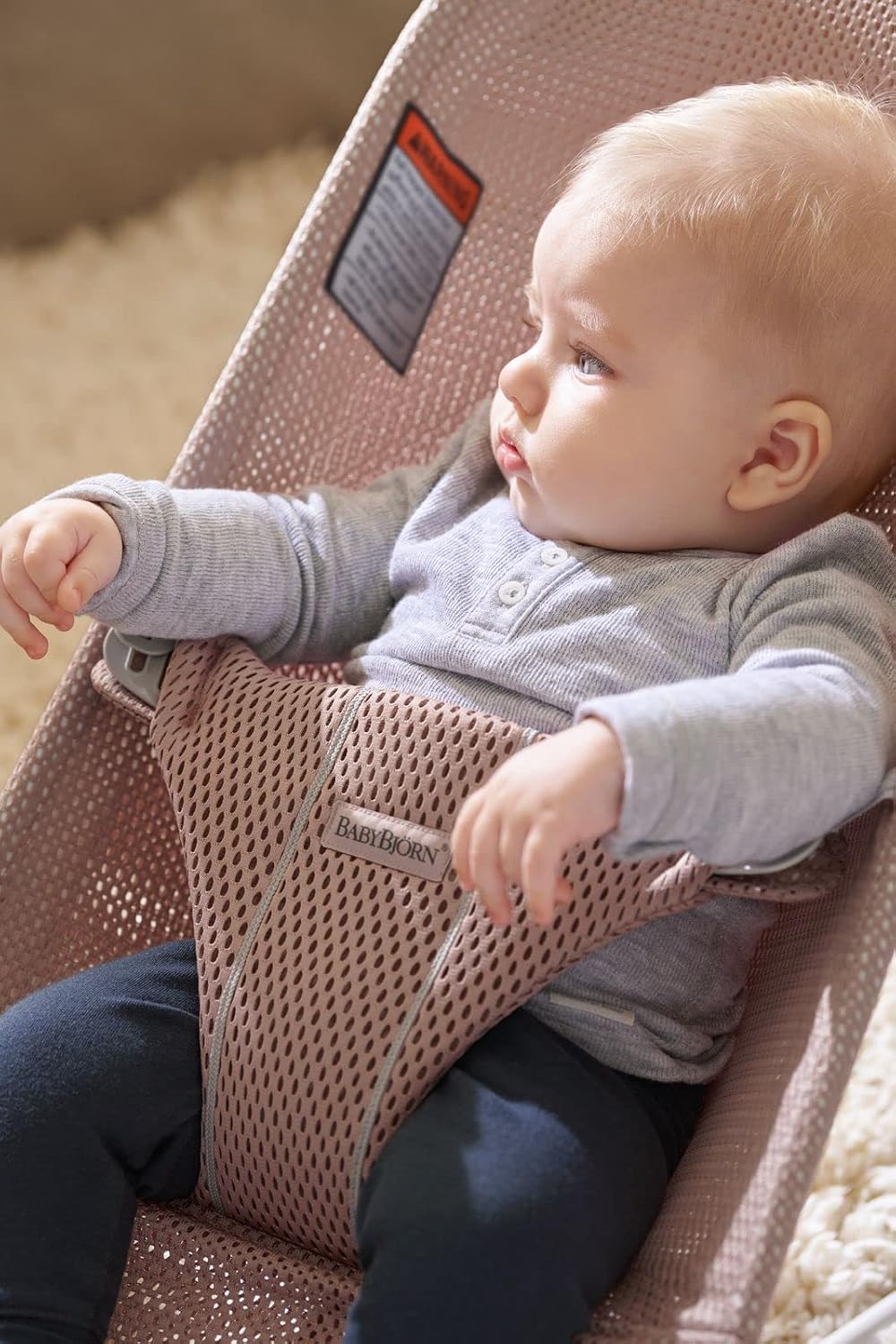 BabyBjörn Bouncer Bliss, Mesh, Dusty Pink