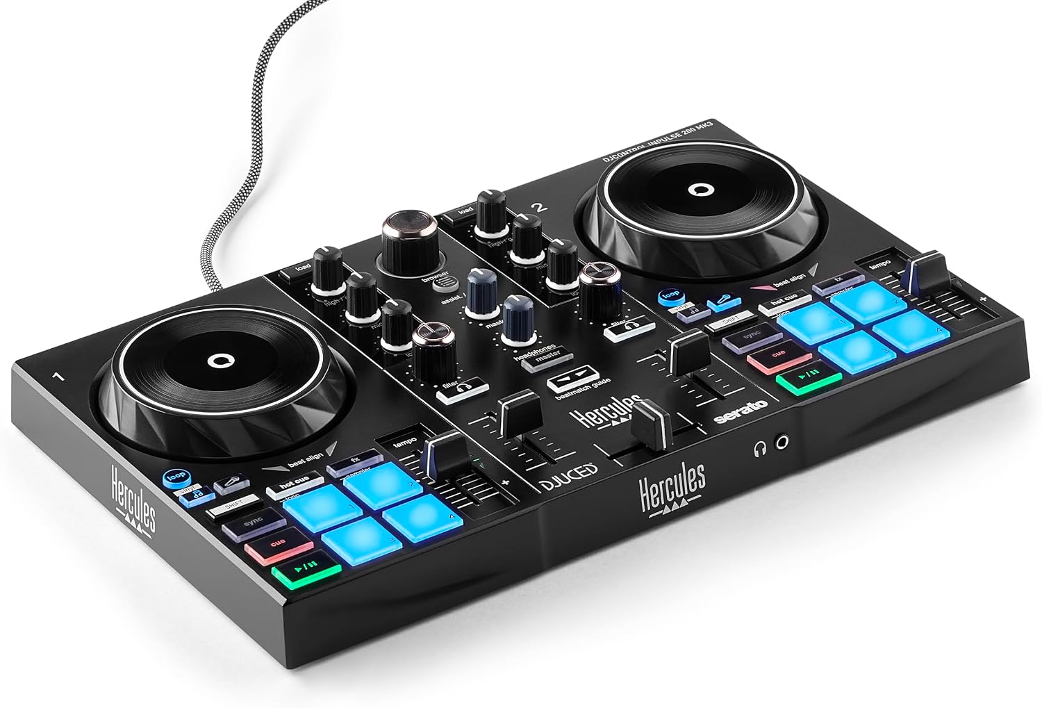 Hercules DJControl Inpulse 200 MK3 – Ideal DJ Controller to Start DJing – Software and Tutorials Included – Spotify and Apple Music streaming with Serato DJ Lite