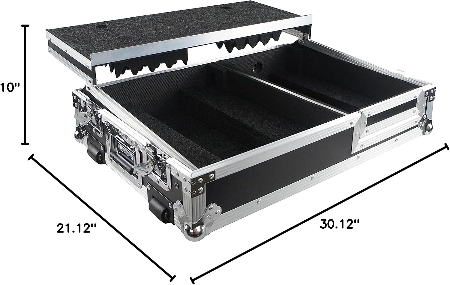 Harmony Audio Cases Compatible With Rane Twelve And Rane 72 HCRN1272WLT Flight DJ Road Custom Case With Laptop Tray