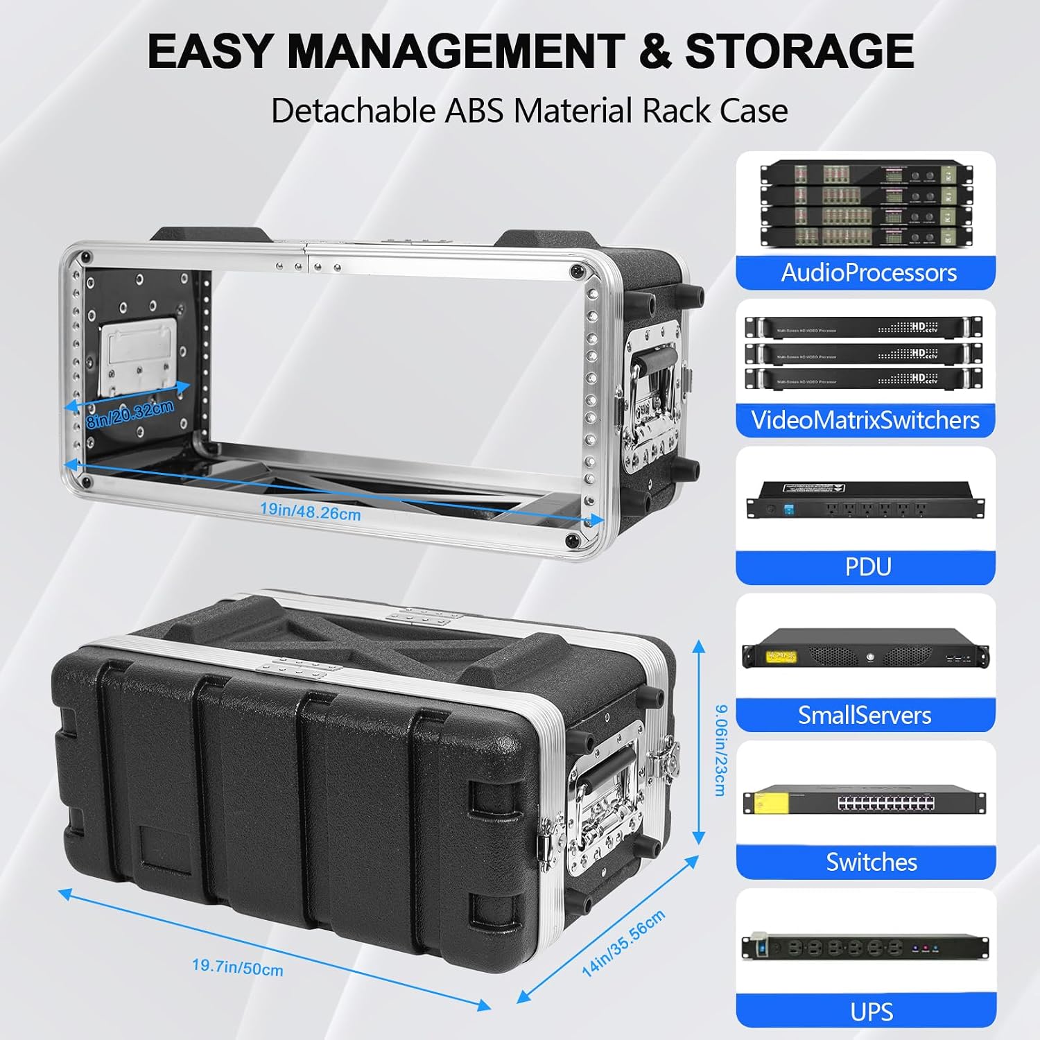 MUZNOTE rack case black 8-4U