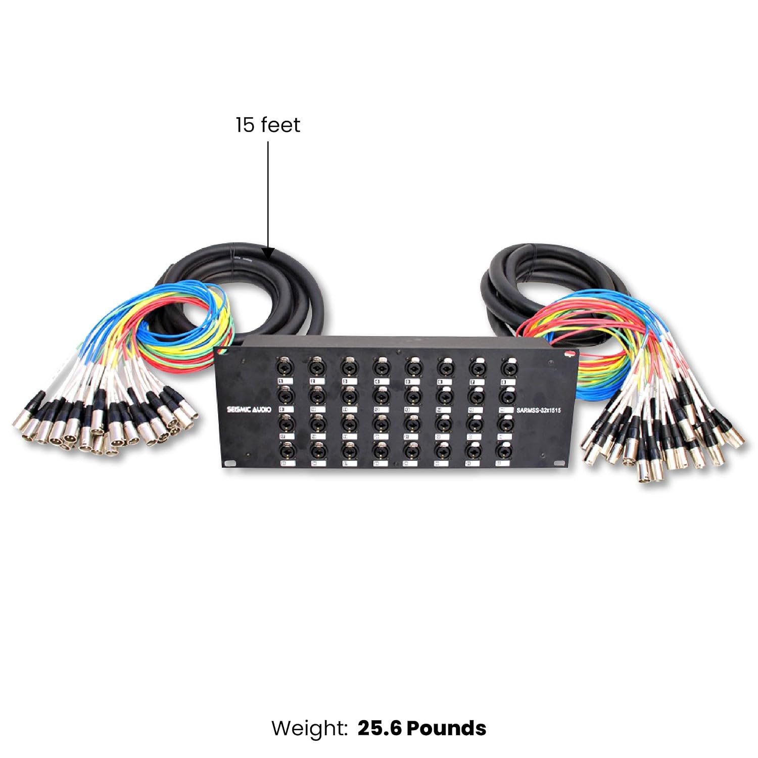 Seismic Audio - SARMSS-32x1515 - 32 Channel XLR TRS Combo Splitter Snake Cable - two 15' XLR trunks