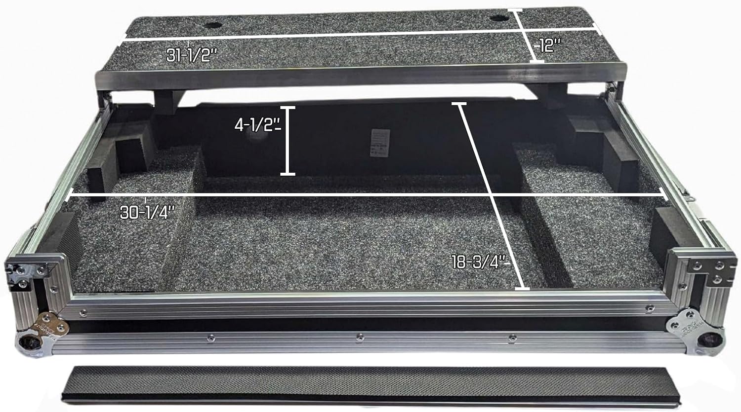 Harmony Audio HCSCLIVE4WLT DJ Controller Case Compatible with Denon DJ SC LIVE 4 – Black with Glide Style Laptop Tray, Wheels, Spring-Loaded Handle and Adjustable Foam Inserts for Maximum Protection