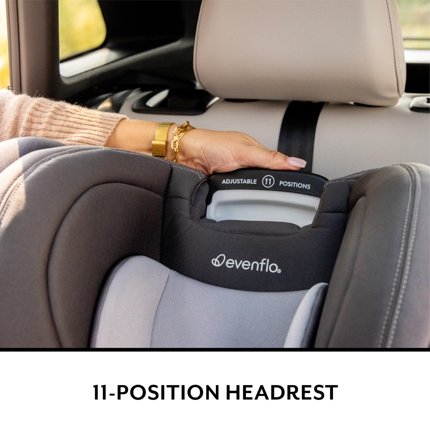 Evenflo REO by Revolve360 Rotating Convertible Car Seat with Quick Clean Cover, Infant to Toddler, Forward and Rear Facing, Compact Design, One-time Install (Nantucket)