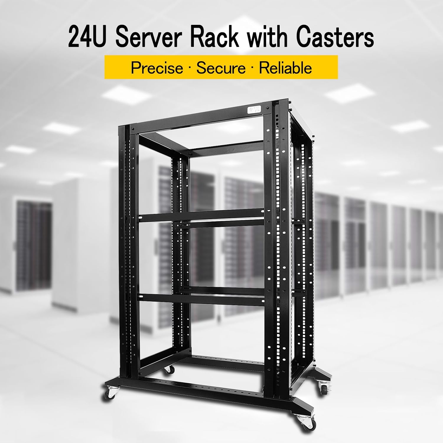 Open Rack 24U 4 Post Open Frame 19-Inch Data Network Desktop Server/Audio Rack