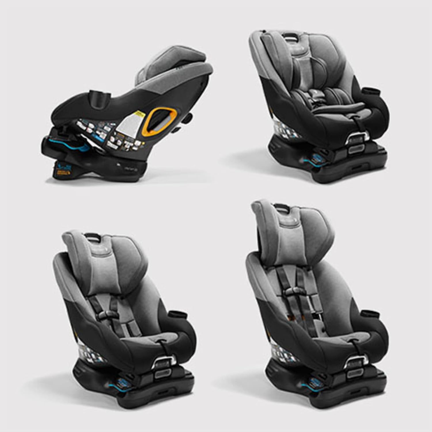 Baby Jogger City Turn Rotating Car Seat 180-Degree Turn, Lightweight Convertible Car Seat, Rear Facing to Forward Facing for Newborn to Toddlers, Coolmax Fabric, Onyx Black