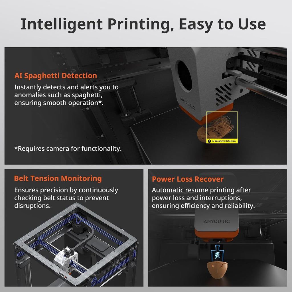 Anycubic Kobra S1 3D Printer Only, Support Multi Color Printing Needs ACE Pro, Max 600mm/s High Speed High Precision Anycubic App One-Click Printing Ultra-Quiet Printing 250 * 250 * 250mm