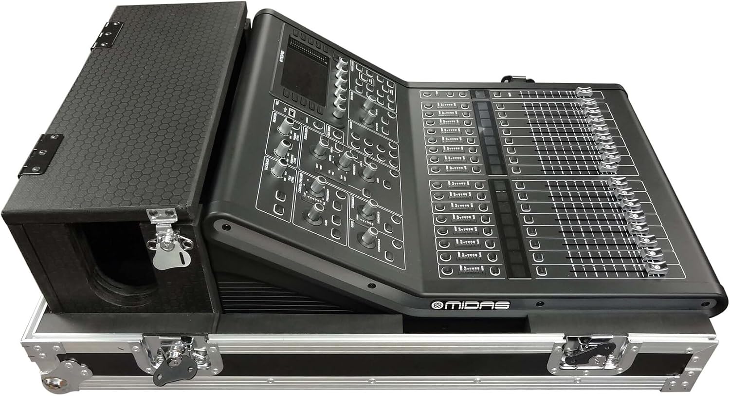 ProX XS-MIDM32RDHW ATA Digital Audio Mixer Flight Case for Midas M32R Console with Doghouse Compartment and Caster Wheels