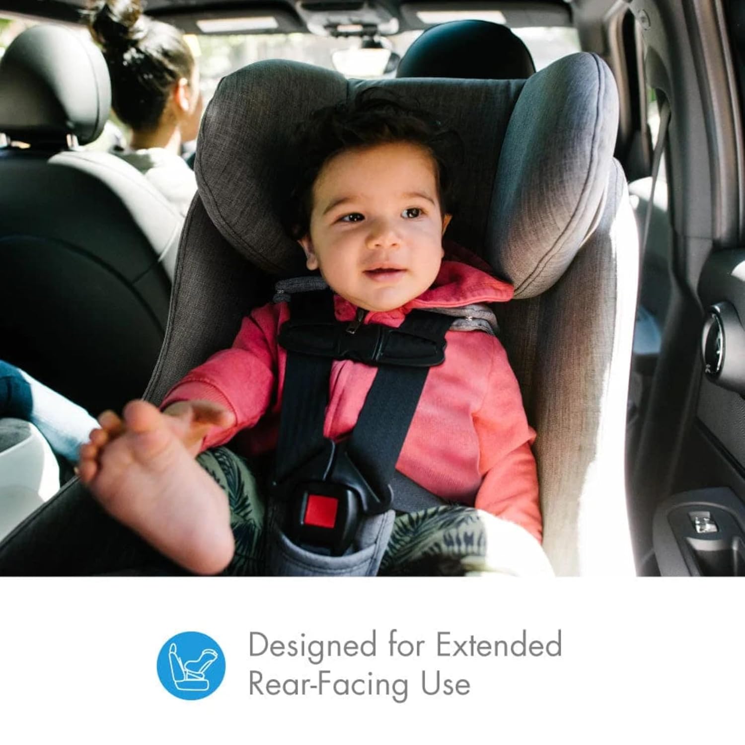 Clek Foonf Convertible Car Seat with Rigid Latch System, Crumple Zone Safety System, Adjustable Headrest, Reclining Design, Anti-Rebound Bar & Flame Retardant-Free (Edge Ziip)