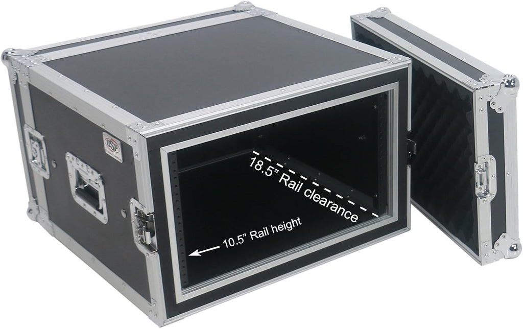 6 Space (6U) ATA Rack Amp Road Shock Mount Case (20' Deep)